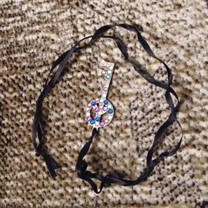 $4 Add-on Colorful Bejeweled Key Pendant Necklace